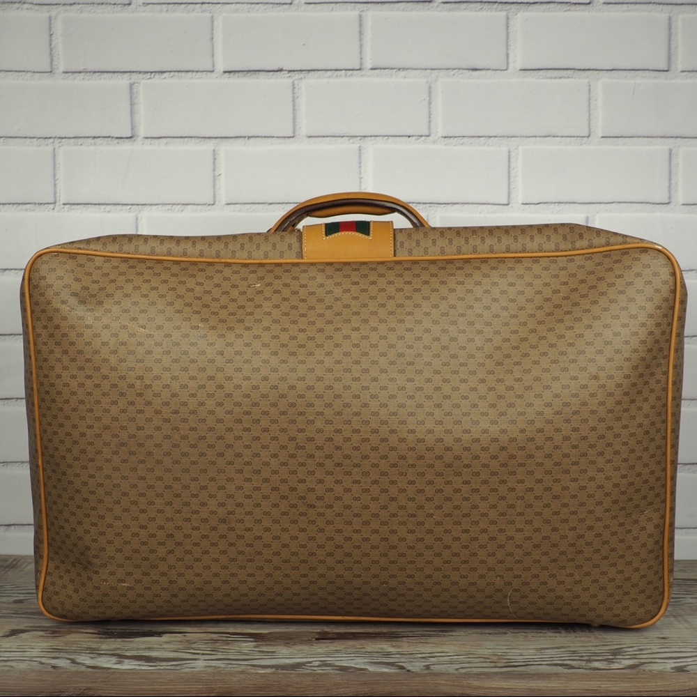 Vintage Gucci tan micro GG canvas zipper suitcase - Picture 2 of 8